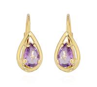 NKlaus Paire de Brisure Boucles d'oreilles Améthyste 333 Or jaune 8 carats 14x6mm pour femmes 11917