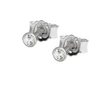 NKlaus Paire de clous d'oreilles 2,0mm Or blanc 333 8 carats Boucles d'oreilles Cristal Zirconium Blanc Blanc Femme Homme
