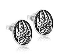 NKlaus Paire de clous d'oreilles patte d'ours 13mm indien 925 argent sterling natif 4971