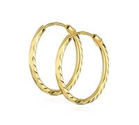 NKlaus Paire de créoles 12mm 333 or jaune 8 carats Boucles d'oreilles 1,1mm de large pour femmes Boucles d'oreilles 14799