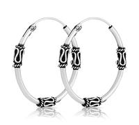 NKlaus Paire de créoles Bali 25mm en argent sterling 925 Boucles d'oreilles médiévales gothiques 1789