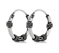 NKlaus Paire de Créoles Celtiques 925 Argent Viking Scandinave Boucles d'oreilles 14mm 3006