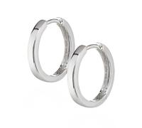 NKlaus Paire en argent véritable 925 Créoles à clapet carrées et arrondies 17mm 1913