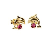 NKlaus PAIRES D'ENFANTS EN OR rose Boucles d'oreilles Dauphin Zirconia 5553