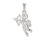 NKlaus Pendentif brillant ange avec arc et flèches 925 argent 19x10mm Cupidon volant 9733