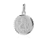 NKlaus Pendentif chaîne ange gardien 925 argent diamanté 14mm gravure Dieu te protège 13408