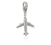 NKlaus Pendentif Charm Avion 925 Argent 19x17mm Motif Amulette pour bracelet de prière 13226