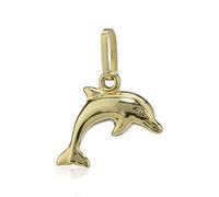 NKlaus Pendentif dauphin 333 or jaune 8 carats brillant 13mm dauphin amulette 6511