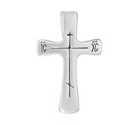 NKlaus Pendentif Jésus Croix 925 Argent Orthodoxe Pendentif Symbole de Foi K53