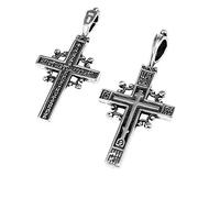 NKlaus Pendentif Jésus Croix 925 argent Pendentif orthodoxe symbole de foi K57