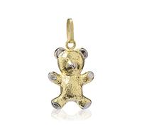 NKlaus Pendentif Ourson petit 375 Or jaune 9 carats 17,3mm Amulette Ours Bicolor 4175