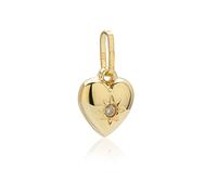 NKlaus Pendentif petit coeur zircon blanc 333 or jaune 8 carats 9,4mm brillant 8647