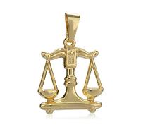 NKlaus pendentif petite balance 333 or jaune 8 carats amulette polie pour collier 3064