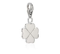 NKlaus Pendentif Trèfle à quatre feuilles 925 argent 12x12mm Amulette pour bracelet de prière 13227