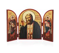 NKlaus Seraphim Von Sarow Icône Triptyque Bois MDF 25x16cm Chrétien 13810