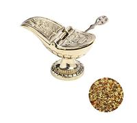 NKlaus Set 1x Navette d'encens Or Jaune 1x cuillère 1x Gloria 100g mélange d'encens 40695