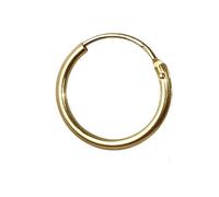 NKlaus SET 2x simple 585 OR véritable HOMMES créole boucles d'oreilles 13mm 1751 40197
