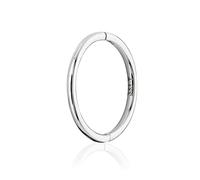 NKlaus simple 12mm mini créole à clapet 333 or blanc 8 carats boucles d'oreilles 1,0mm de large pendentif 2134