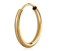 NKlaus Simple créole 15mm 333 or jaune 8 carats or Boucles d'oreilles 2,0mm or fort 3087