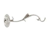 NKlaus Support mural de 17 cm pour fumoir Support mural pour encensoir Crochet en laiton massif Crochet mural argenté Travail manuel 2769