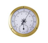 NKlaus Thermomètre hygromètre en laiton, 11,5 x 9 x 3,4 cm, style rétro, décoration nautique 161 16