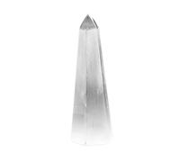 NKlaus Tour d'obélisque sélénite, 14 x 4 cm, pierre de guérison faite à la | Pour la purification d'énergie, comme objet de décoration spirituelle ainsi que pour l'équilibre des chakras et la méditation