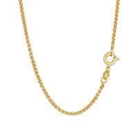 NKlaus Tresses dorées autour du cou : chaînes tressées rondes en argent 925 plaqué or jaune, 42 cm, 45 cm, 50 cm, 1,4 mm de largeur - Un collier pour une élégance intemporelle, Or