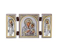 NKlaus Triptyque icône chrétienne en bois, 9,5 x 5,2 x 0, mère de Dieu, 1 pièce