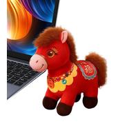 Nkmifeg Cheval en peluche | Figurines douces et poupées de style chinois, adorable peluche en forme de cheval | Cadeau pour adultes enfants filles pour le Nouvel An chinois, Pâques et comme maître de