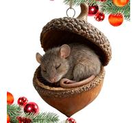 Nkmifeg Décoration de sapin de Noël en forme de gland, avec animaux endormis, ornements à suspendre, en acrylique, pour salle de bain, cuisine, entrée et appartement