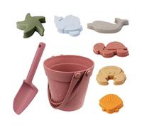 Nkmifeg Jeux de Plage en Silicone - Seau, Pelle et moules Animaux pour bac à Sable | Accessoires de Plage | Piscine Jardin bac à Sable extérieur Voyage Vacances Enfant
