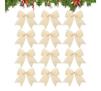 Nkmifeg Lot de 12 nœuds de Noël en velours - Pendentif rétro de 15 cm - Pour la décoration de couronnes de fête, cartons d'emballage, fêtes de mariage et