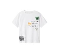 Nkmjafar Minecraft Nreg SS Top Box Bfu, Blanc éclatant., 122-128 cm