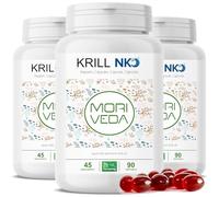 NKO l'huile de krill gélules (gagnant du test) 30, 90 ou 270 pièce de qualité pharmaceutique de MoriVeda - Omega 3,6,9 astaxanthine, vitamine E, choline, phospholipides, huile de krill (270 gélules)