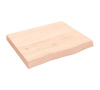 NKOPPFG Plateau de table 60 x 50 x (2-6) cm en bois massif de chêne non | Bord naturel, fait à la main, projet de bricolage, polyvalent, individuel