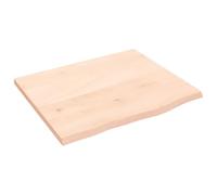 NKOPPFG Plateau de table 60 x 50 x 2 cm en bois massif de chêne non traité | Fabriquée à la main avec bord naturel, planche à faire soi-même, polyvalente avec des supports, idéale pour peindre ou vernir