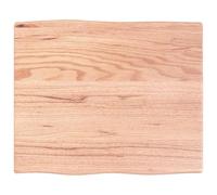 NKOPPFG Plateau de table 60 x 50 x 2 cm en bois massif de chêne traité bord | Fabriqué à la main, bord naturel, laqué, polyvalent, prêt à l'emploi