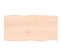 NKOPPFG Plateau de table 80 x 40 x 2 cm en bois massif de chêne non traité | Bord d'arbre, fait à la main, projet de bricolage, polyvalent