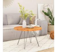 NKOPPFG Plateau de table rond en acacia massif 50 cm | Non traité, pour table de bar ou table d'appoint, projet de meubles à faire soi-même, bois naturel