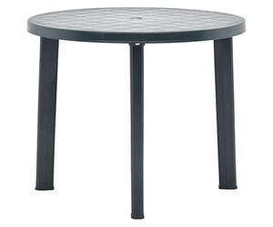 NKOPPFG Table de jardin ronde verte 89 cm en plastique, résistante aux intempéries et sans entretien, idéale pour terrasse et jardin, conversion facile, aucun assemblage nécessaire