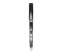 nkptedv Stylo plume à piston, pointes de 0,35 mm, noir gris 0,5 mm | Cartouche rechargeable, absorbeur à piston, prise en main confortable pour la calligraphie étudiante