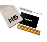 NKS Organic Sniffer, 2 Pailles á Sniffer en Bambou, Sac en Lin, NKS-Carte
