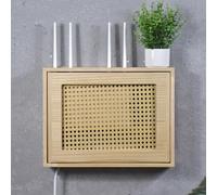 NKSTRWR Cache-boîtier Wi-FI Mural, Protection pour Multiprise, Support De Routeur, Boîtier De Routeur pour Décoration De Bureau Et De Salon(Brown,L42*49.5cm/16.5 * 19.4in)