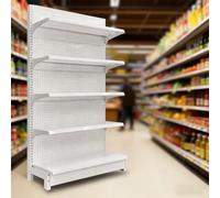 NKSTRWR Présentoir Mural Gondole À 5 Étagères, Étagère Commerciale pour Supermarché, Présentoir Simple Face pour Épiceries Ou Cavistes.(Main Frame,35.4x16.9x53.1in)