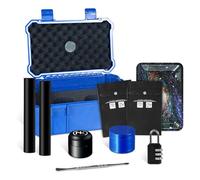 NKTOLEE Boîte de rangement bleue en plastique ABS avec serrure - Boîte étanche anti-odeurs pour voyage, kit anti-odeurs