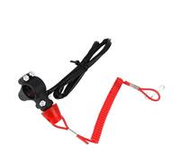 NKURTPC Cordon d'attache pour Moto, Bateau, ATV, Interrupteur d'arrêt d'urgence, Bouton Poussoir pour Mini-Moto Tout-Terrain, ATV, Quad Interrupteur de Moto(Red B)
