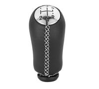 NKURTPC Levier de vitesses en cuir à poignée de changement de vitesse en Convient pour Renault à boîte manuelle 5 vitesses (lignes rouge, noire et blanche).(Black Left 1 Set)