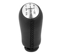 NKURTPC Levier de vitesses en cuir à poignée de changement de vitesse en Convient pour Renault à boîte manuelle 5 vitesses (lignes rouge, noire et blanche).(Black Left Front)