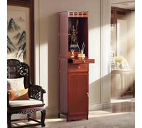 NKWVHI Table D'Autel en Bambou avec Porte De Rangement, Armoire D'Autel De PrièRe Bouddhiste, Table De MéDitation Bouddhiste pour Salon (Reddish Brown, 38 * 37 * 172cm)