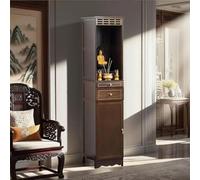 NKWVHI Table D'Autel en Bambou avec Porte De Rangement, Armoire D'Autel De PrièRe Bouddhiste, Table De MéDitation Bouddhiste pour Salon (Dark Brown, 38 * 37 * 172cm)